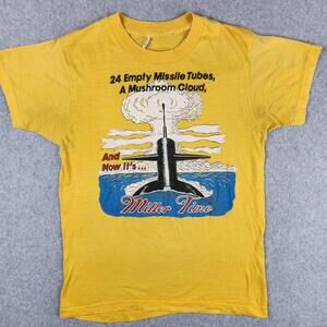 Vintage 80s Miller Time Shirt Adult Small Yellow Submarine Beer Screen Stars USA
